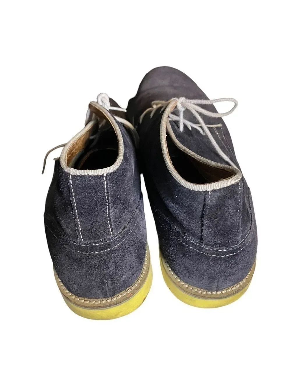 ALDO Blue Suede High Top Casual Chukka Boots Shoes Yellow Heels Size 11